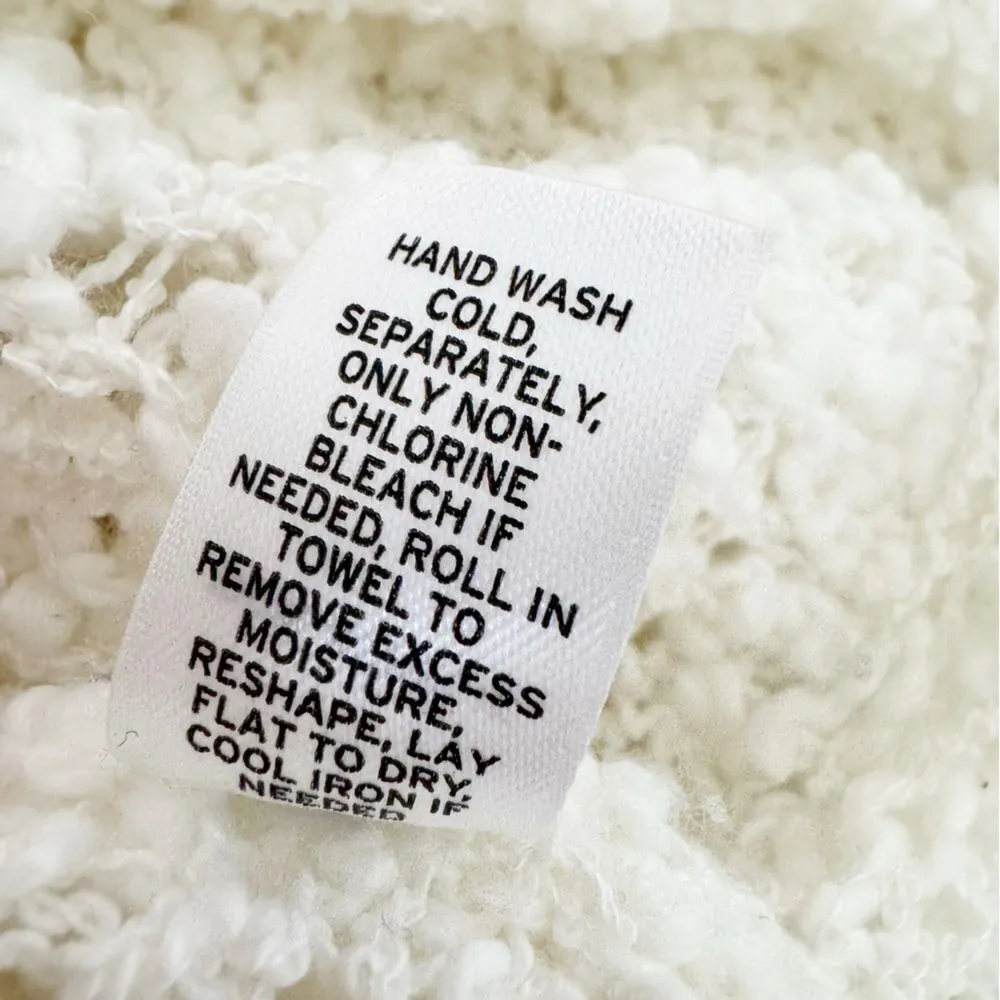 Leith Off White Popcorn Knit Long Sleeve Sweater Size L - Image 9