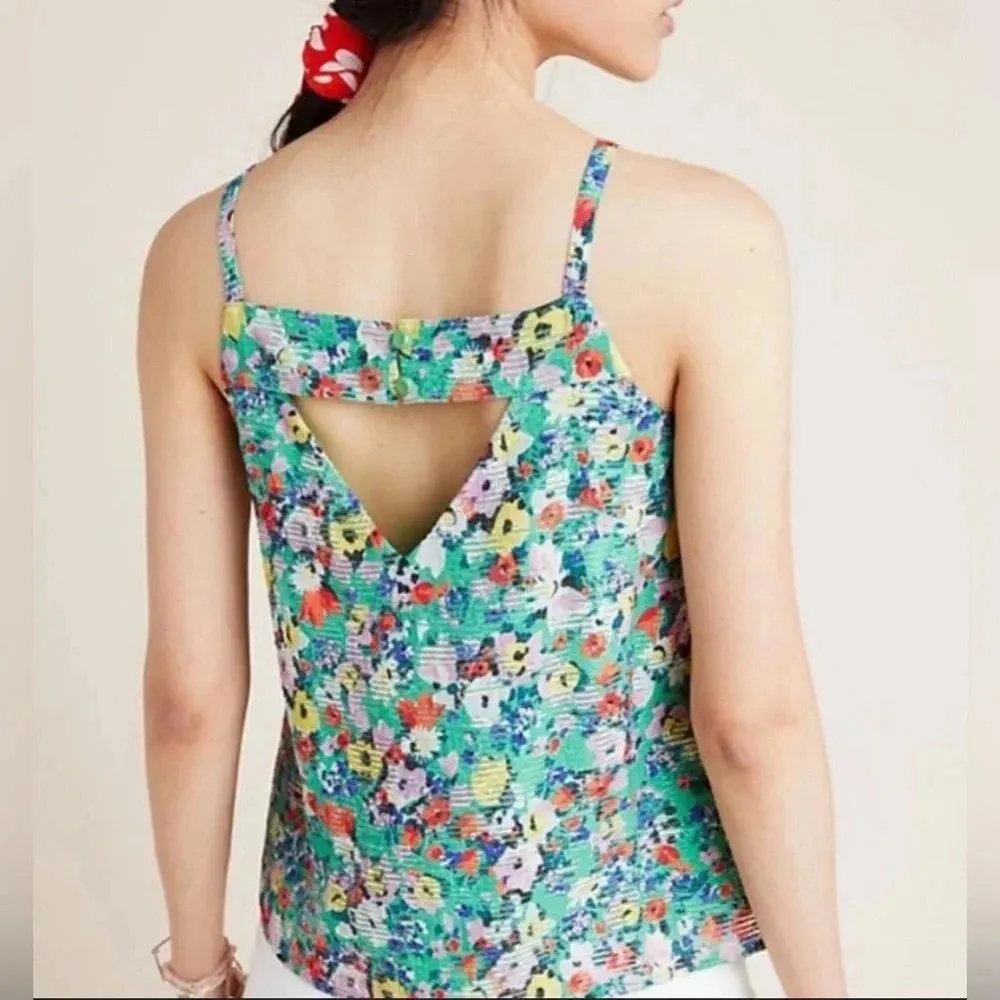 Maeve By  Green Floral Quinn Textured Cami Blouse SIZE 12 - Image 3