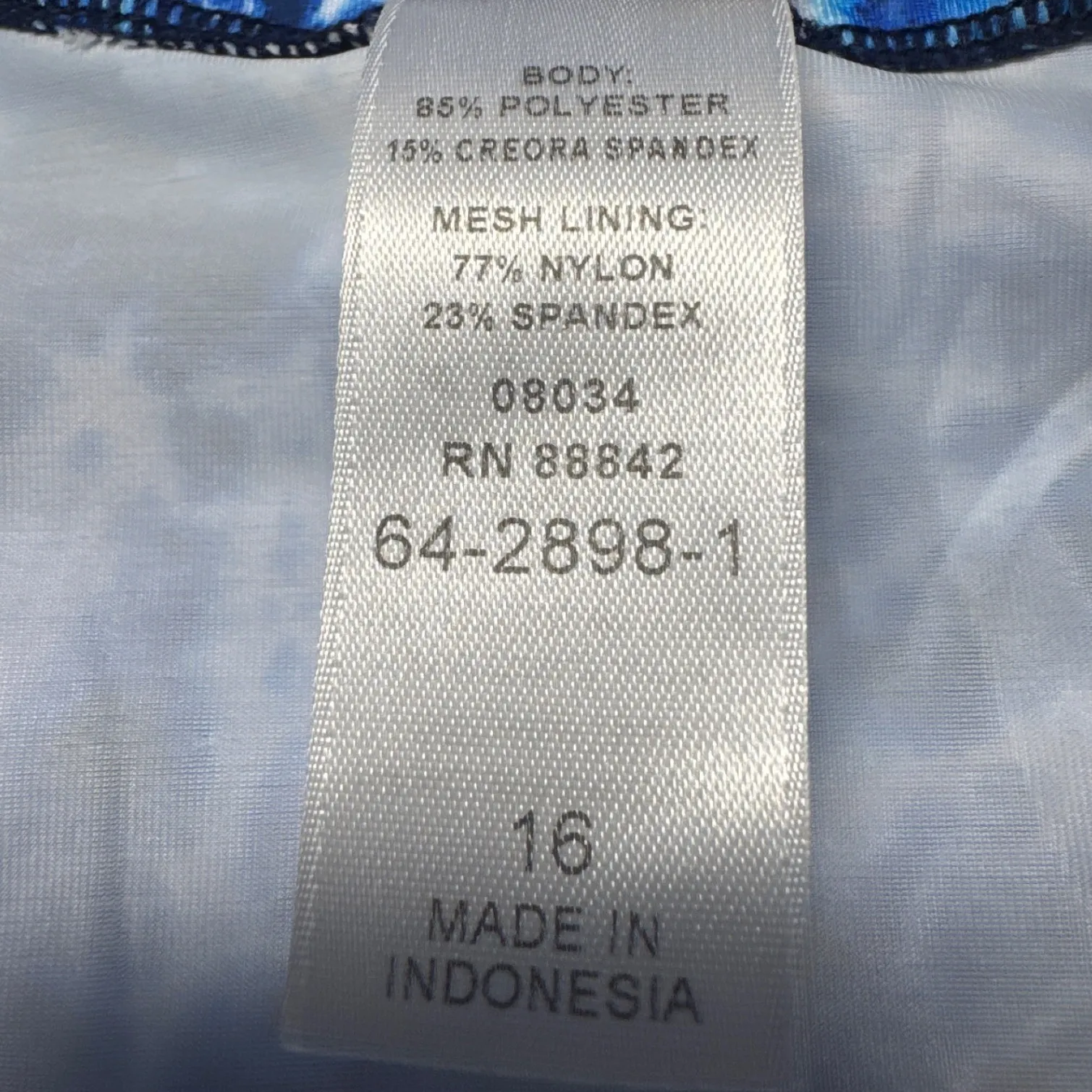 SWIM365 Tie Dye V Neck Long Sleeve Tunic Top Women Size 16 Blue White - Image 5