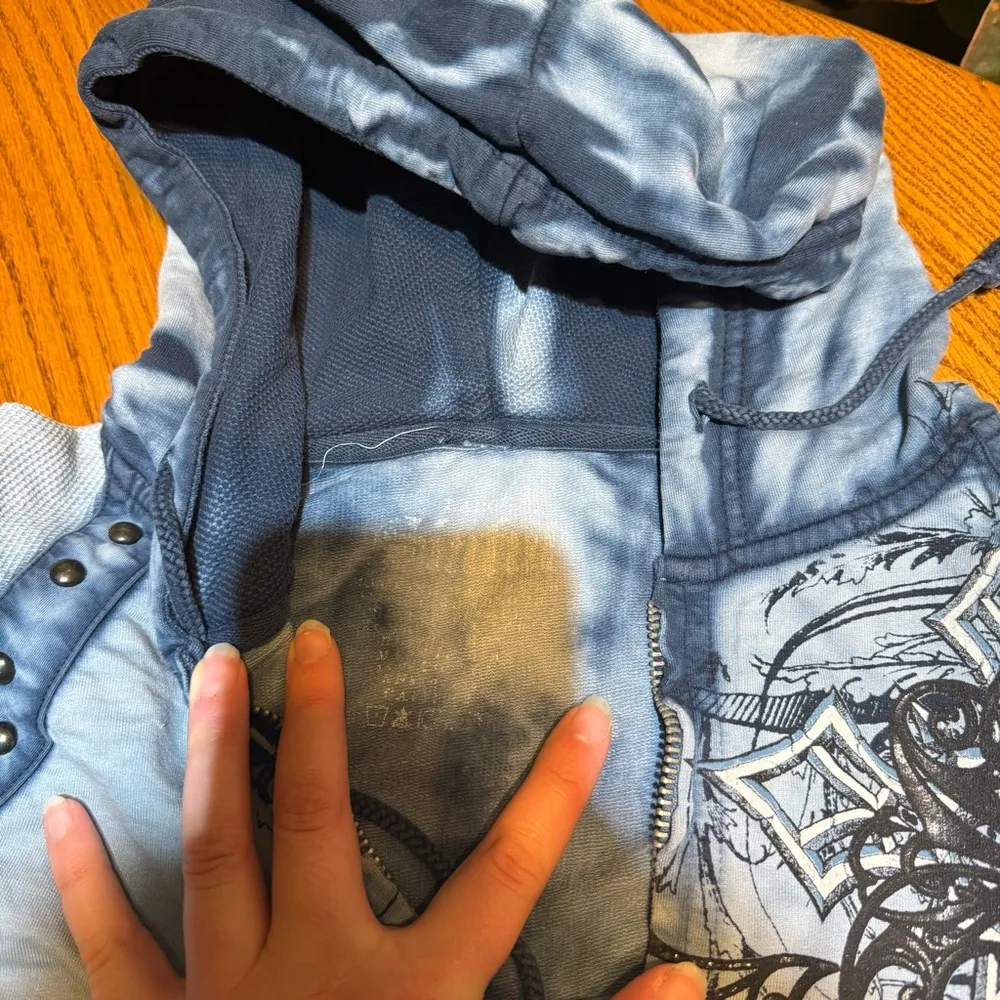 Sinful by Affliction Y2K 2000s Hoodie Size Large Blue - Image 2