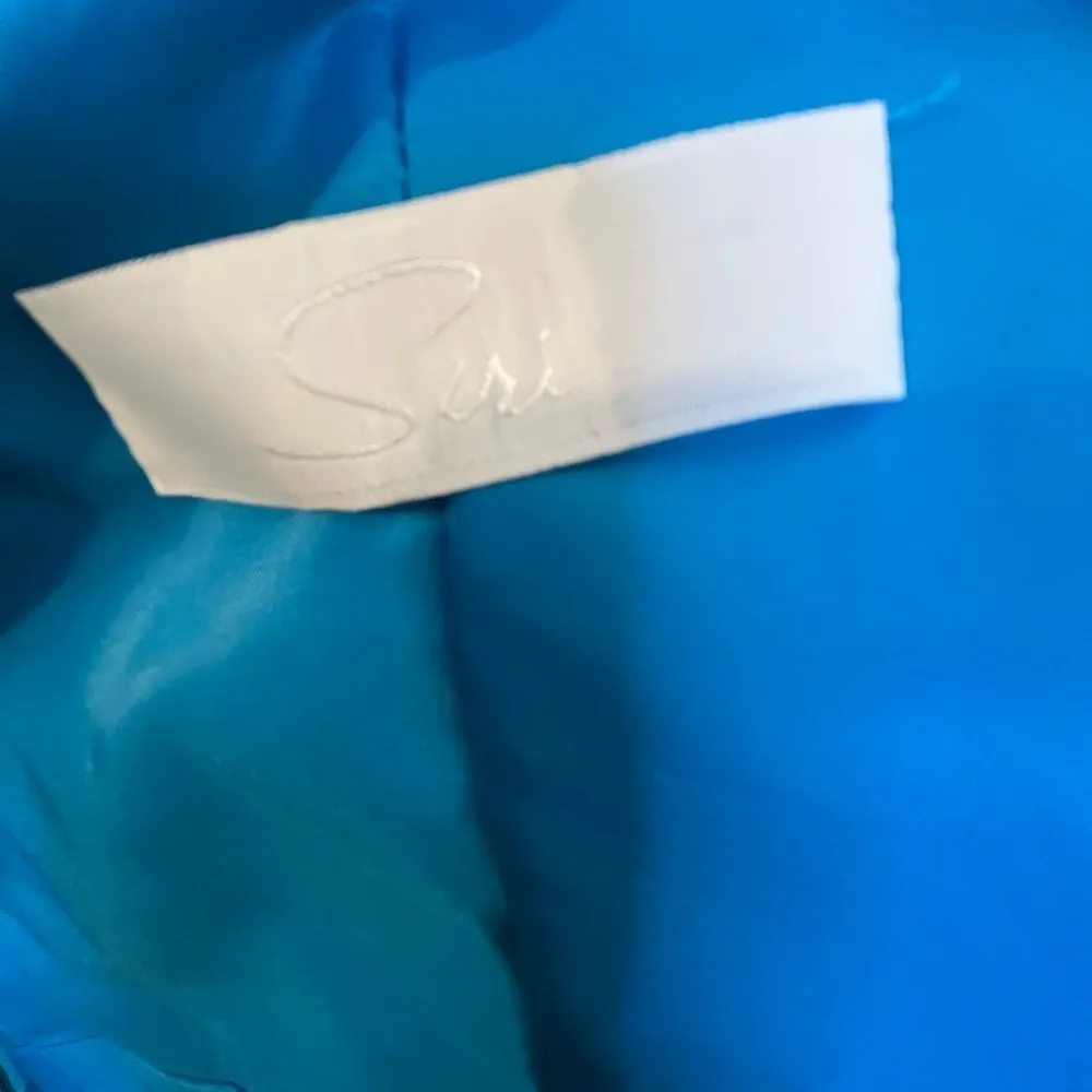 Vintage Inspired Siri Teal Wrap Dress XS Elegant V neck Party Cocktail Blue - Image 12