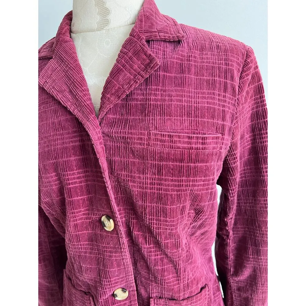 Isabelle Bird Women's Plaid Button Up Jacket Size 8 Red - Image 2