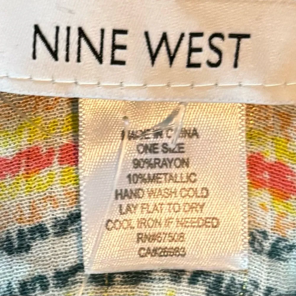 NWT Nine West Tropical Swimsuit Cover Up/ Ruana with Fringe - Image 5