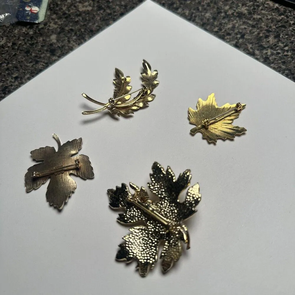 Autumn / Fall Brooch Pin Lot Of 4 Leaf Leaves Variety - Image 10