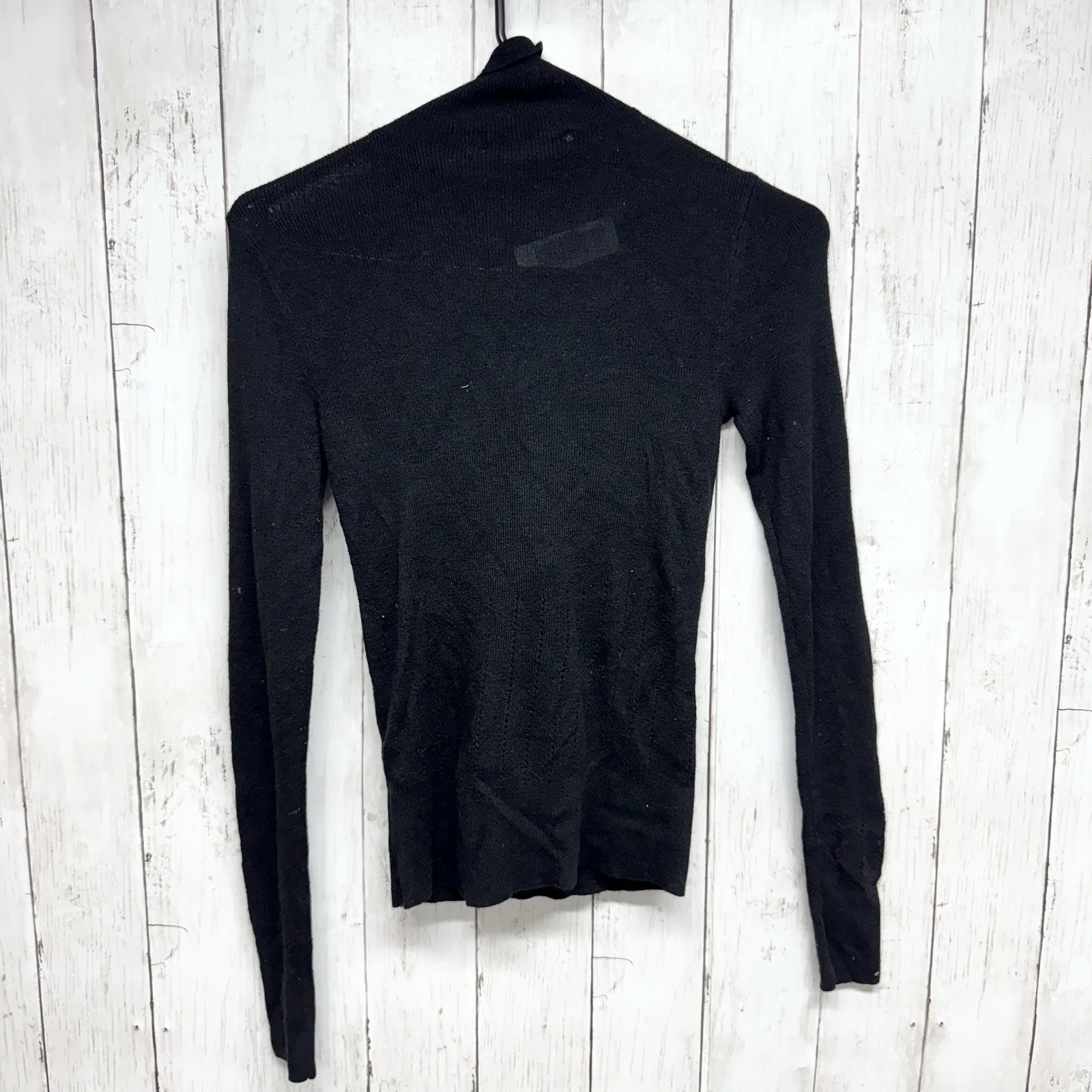 Twelfth Street by Cynthia Vincent Sweater Women Sz PS Ruffle Neck Long Sleeve Black - Image 9