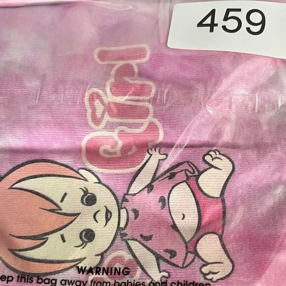 Vintage 90s Flintstones Pebbles Dadddy's Girl Tie Dye‎ Baby Tank Womens Size L Pink Size L - Image 5