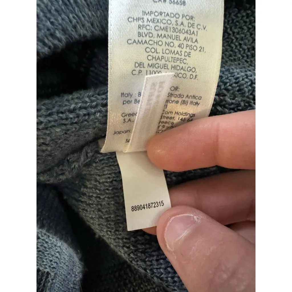 Chaps Denim Sweater Women Size XL Aztec Southwestern Short Sleeve Knit Pullover Blue - Image 12