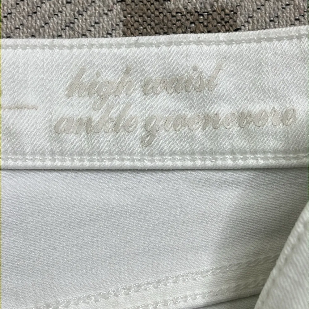 7 For All Mankind White high waisted ankle gwenevere Denim Jeans fray hems - Image 4