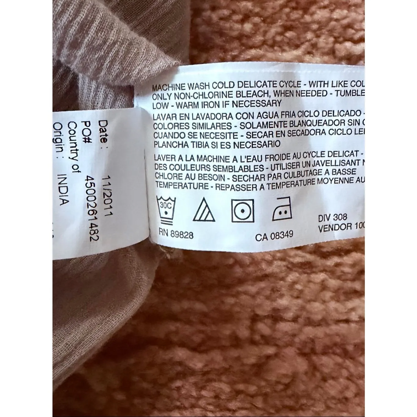 Nine West  996 Beaded Beige Boho Top Tunic Size L - Image 7