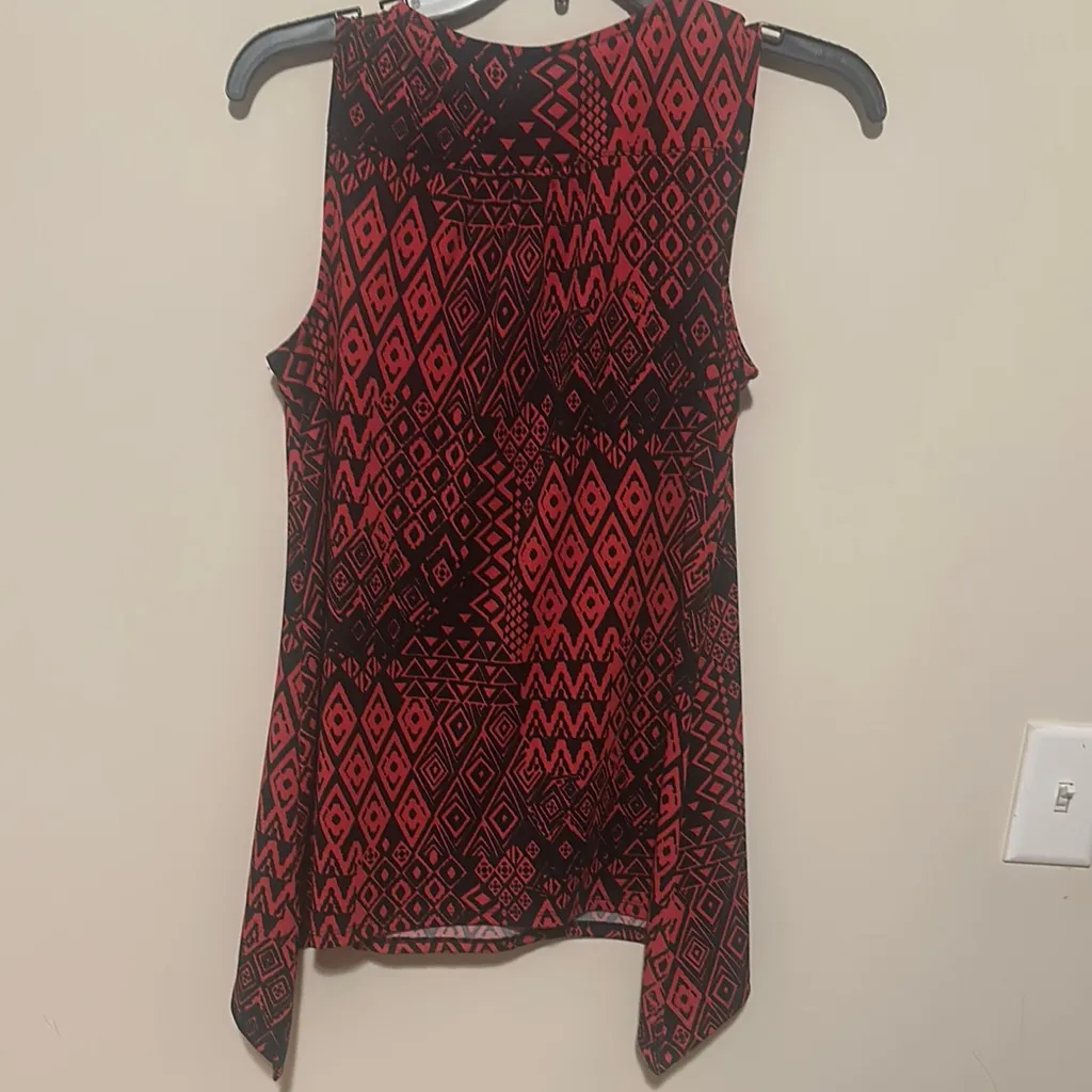 AGB Women's Sleeveless Top with Red and Black Pattern - Image 2