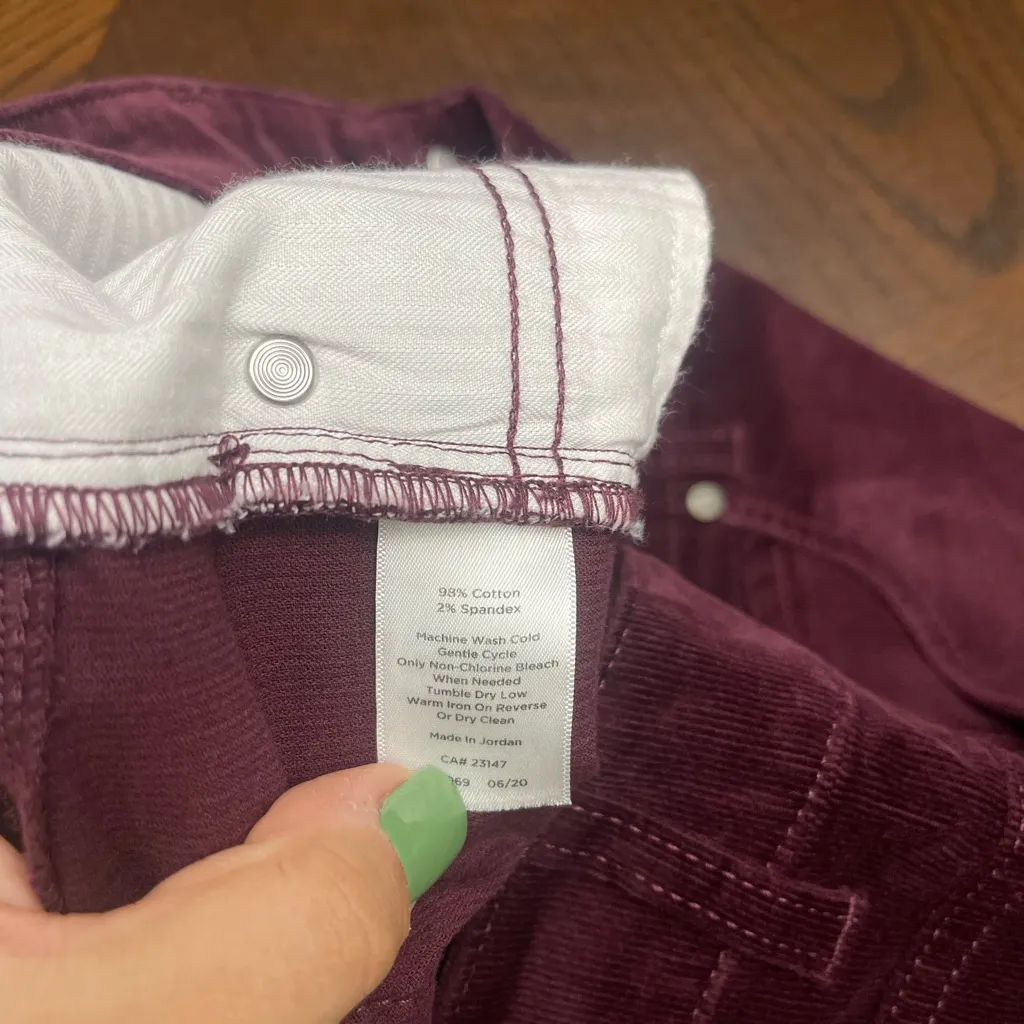 Talbots Deep Red high waisted straight leg Corduroy Trousers - Image 4