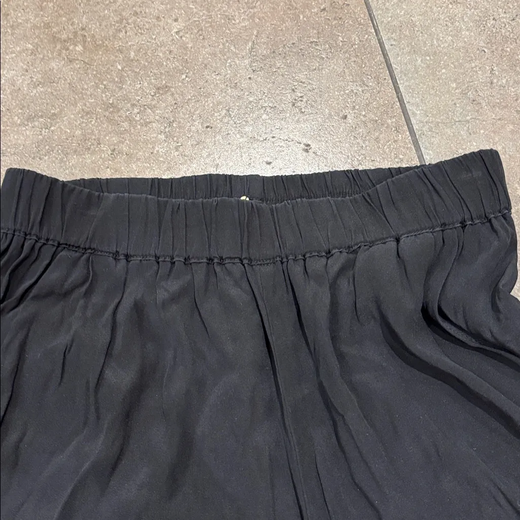 Aqc clothing silk wide leg cropped pants quite luxury lagenlook minimalist artsy Black Size 4 - Image 3