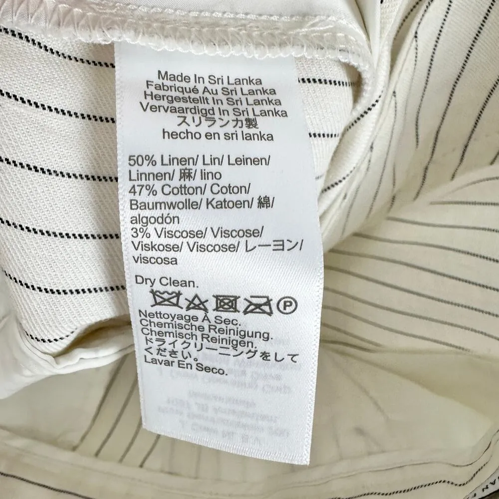 Madewell The Tall Harlow Superwide Leg Trouser Linen Cotton Pinstripe US 2 NWT - Image 11