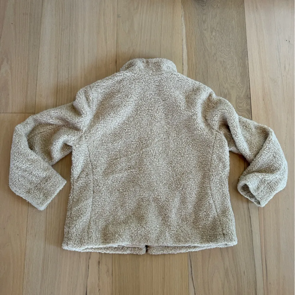 Pendleton Beige Sherpa Zip Up Jacket Plaid Pocket Size XL - Image 2