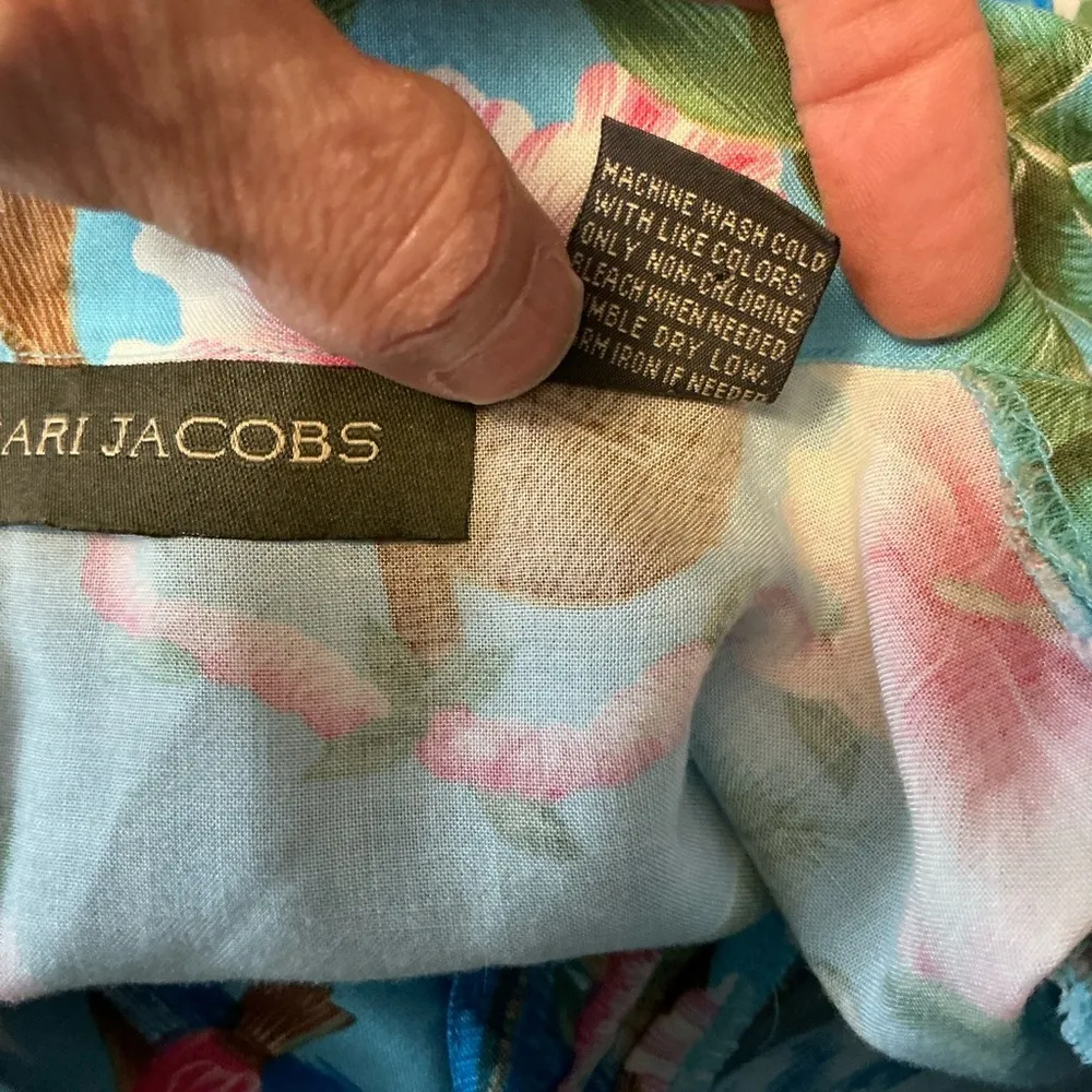 Vintage Hawaiian Shirt Tropical Floral Ukulele Print Button Up Blue Size M - Image 6