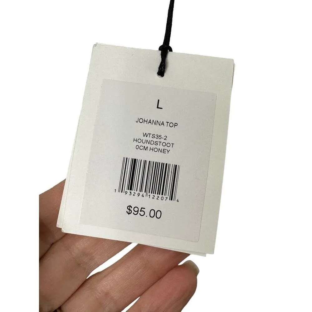 Onia Yellow Honey Houndstooth Johanna Bikini Bra Top Women's Large New $95 - Image 9