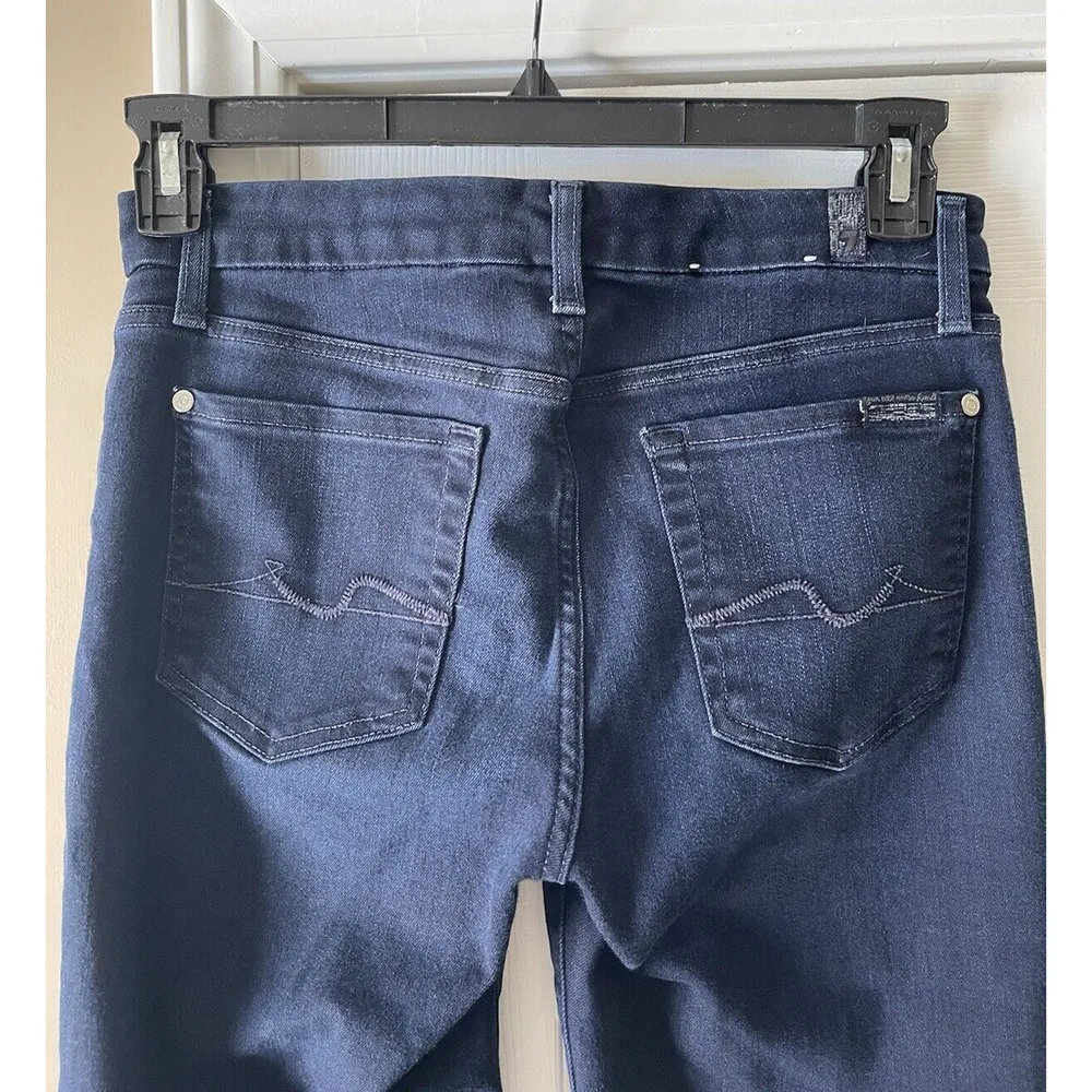 7 for All Mankind Jeans Womens 28 Blue Dark Wash Denim Kimmie Straight Leg - Image 4