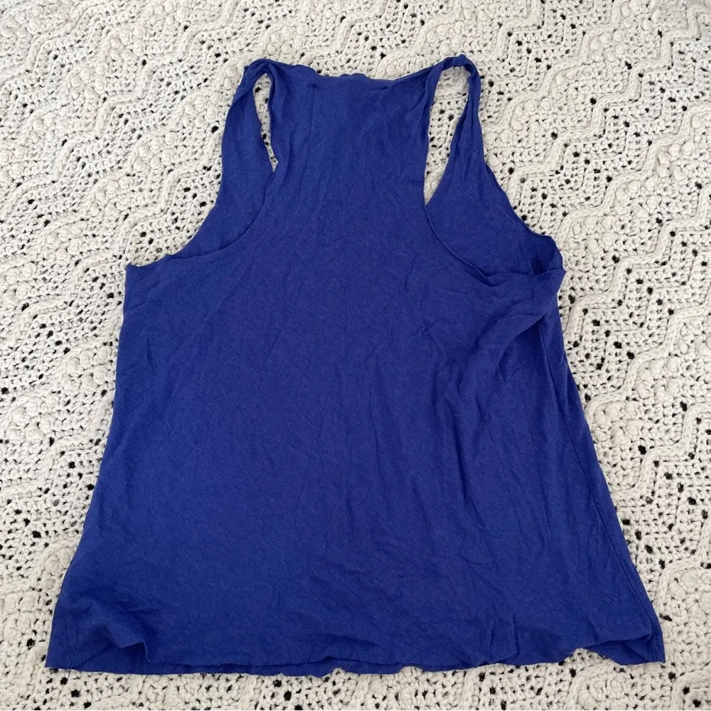 Rory Beca Raw Edge Scoop Neck Racerback Tank Top Royal Blue (Small) - Image 2