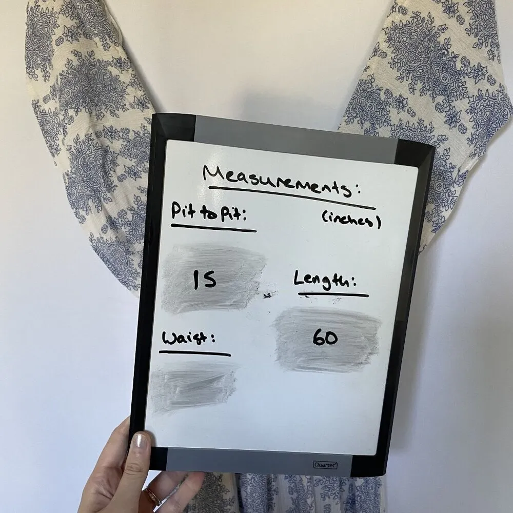 Australian blue and white floral maxi off the shoulder dress formal women's S - Image 6