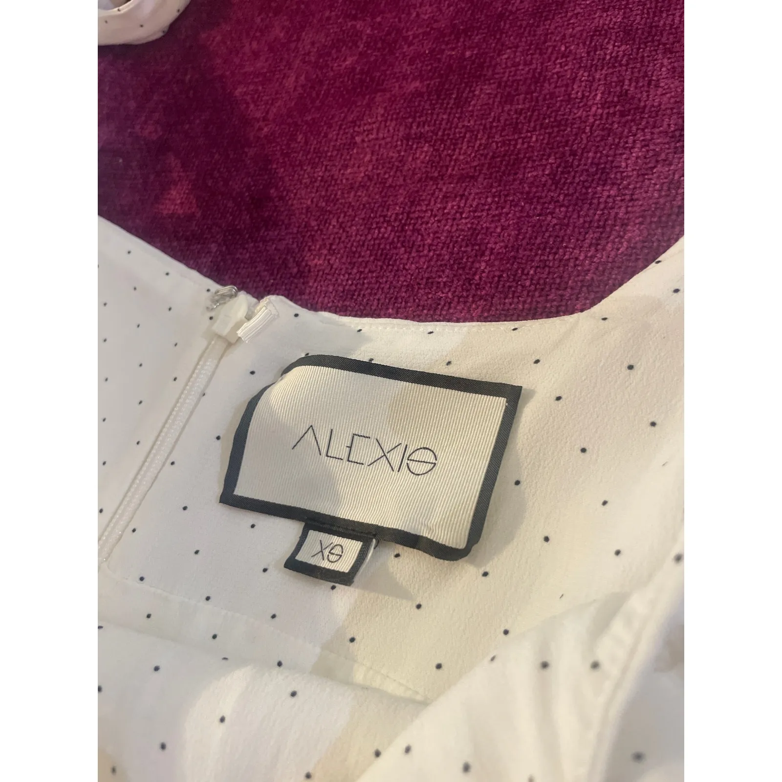 ALEXIS Lincoln Bow Jumpsuit Polka Dot Print Tie Shoulders White Size XS Wide Leg - Image 2