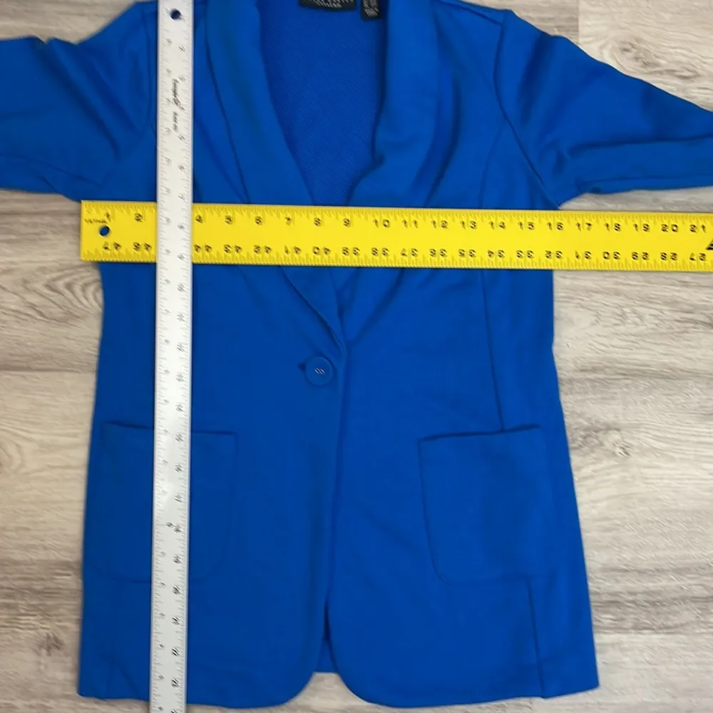 Weekend Blue Long Sleeve Women's Knit Blazer with Pockets Size XXSP - Image 8