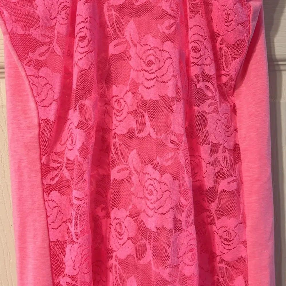 Bozzolo Neon Pink Lace Razorback Tank Top Medium - Image 5