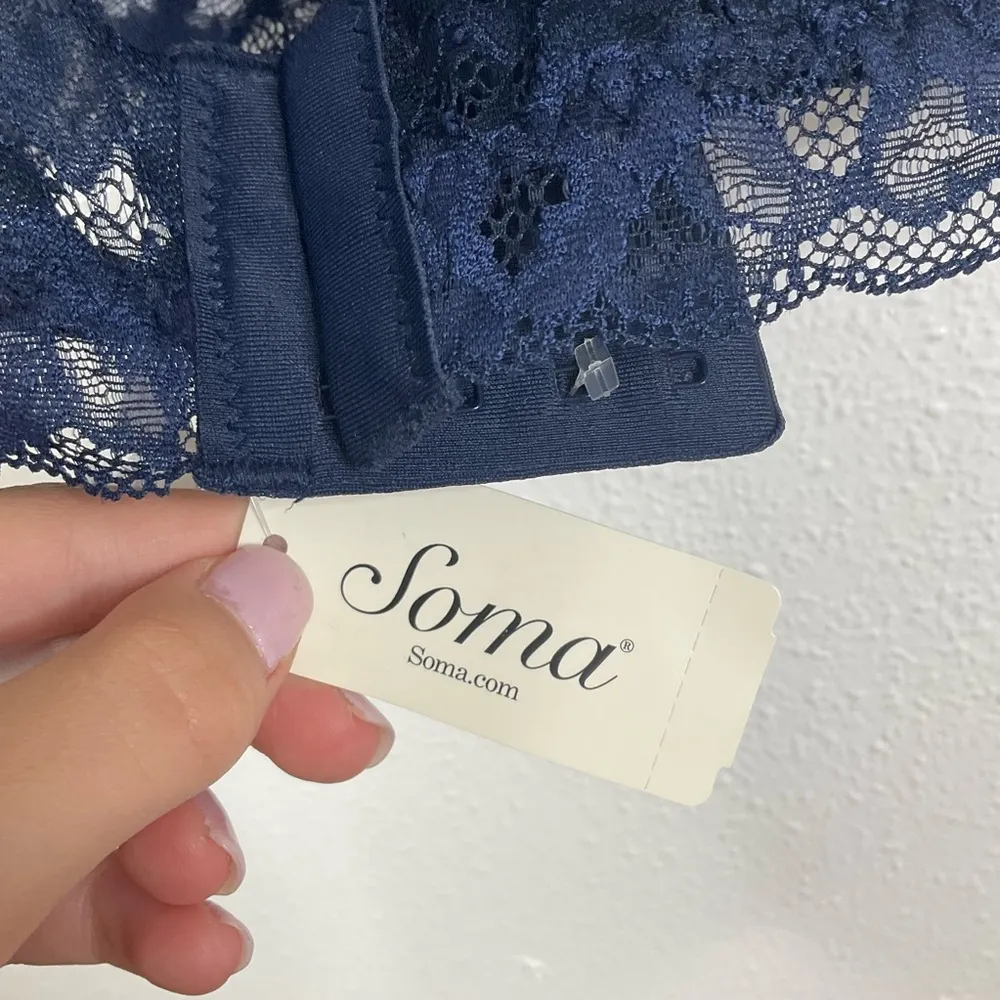 Soma NWT Embraceable Lace Back Bralette Navy Size Xlarge - Image 6