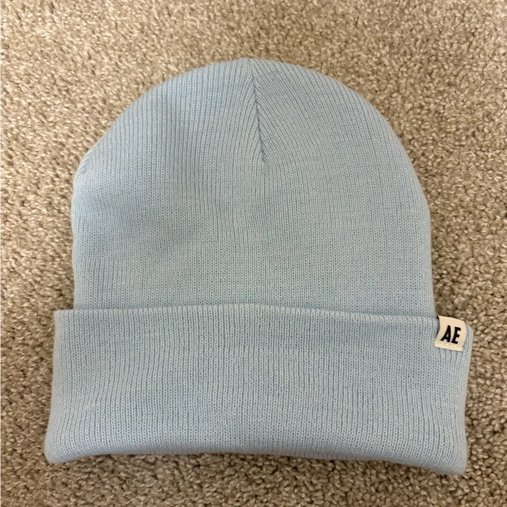 Dusty Rose Adidas and Light Blue AE beanies - Image 2