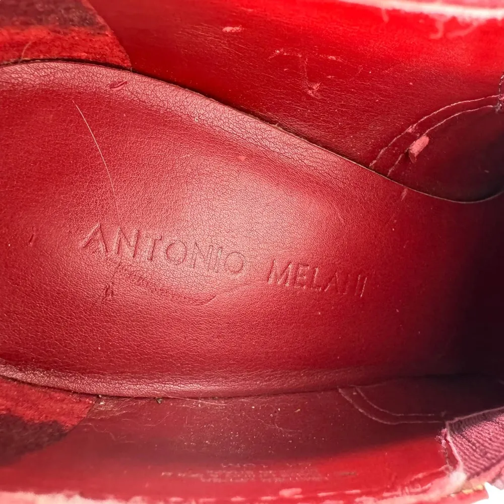 Antonio Melani  Oxblood Square-Toed Western Pull On Booties Floral Embossed Sz 10 - Image 7