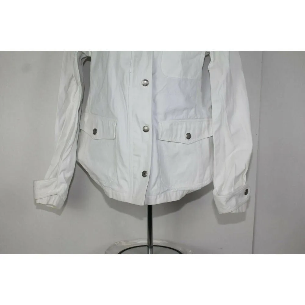 chaps ralph lauren white jean jacket size S - Image 3