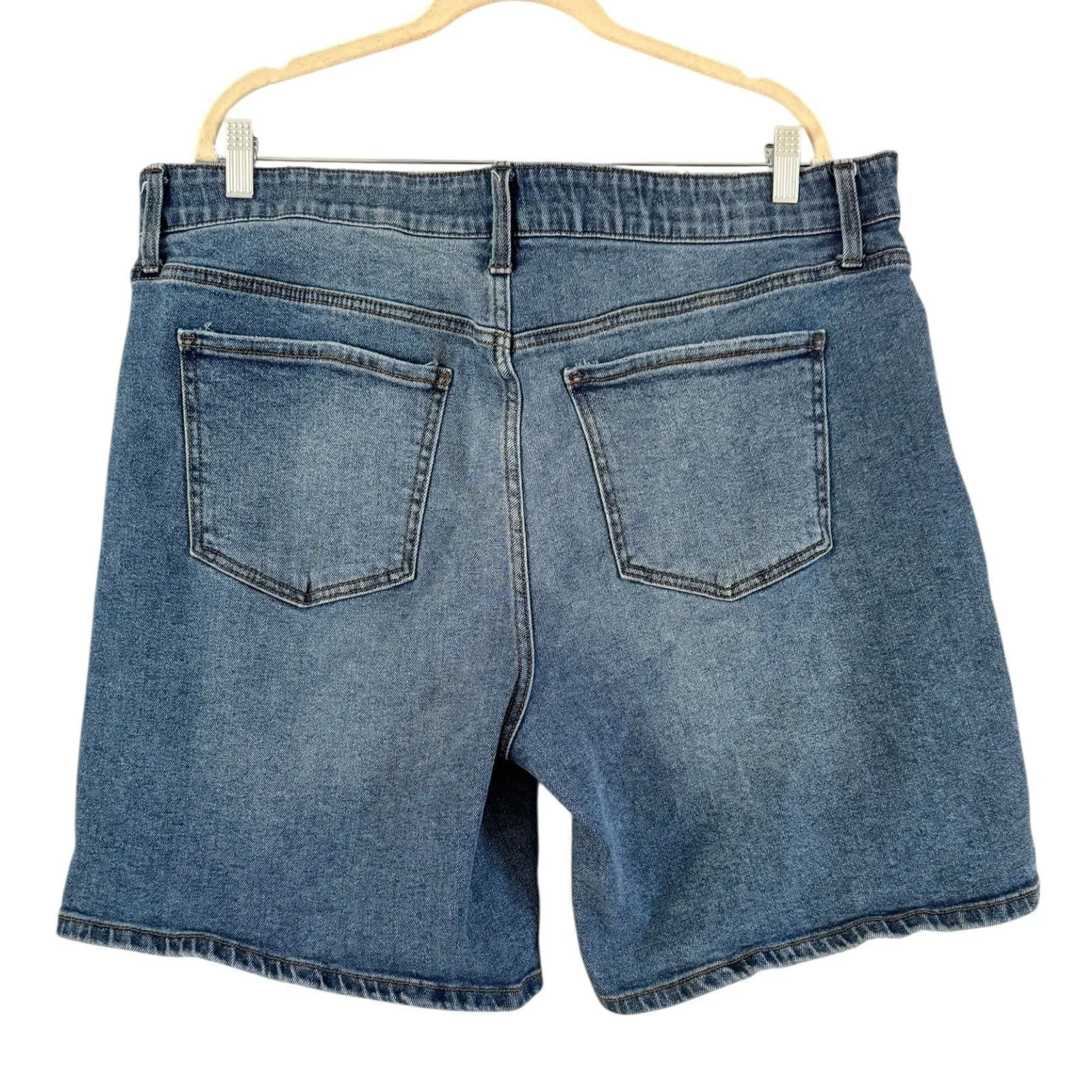 Terra Sky Medium Wash Blue Denim Modest Denim Stretchy Shorts Women’s Size 18W - Image 2