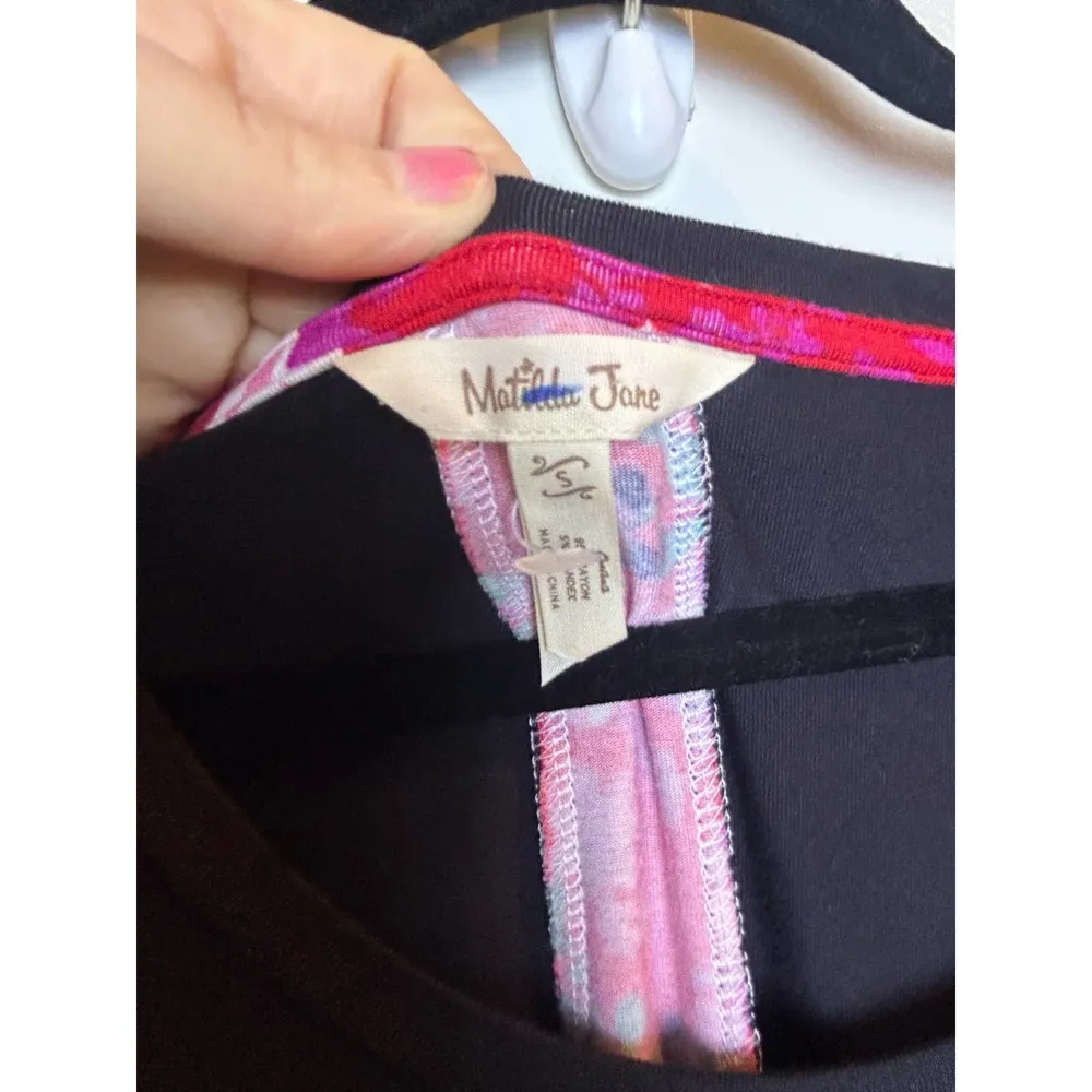 Matilda Jane Womens Small Black Red Swing Tunic Trapeze Dress - Image 6