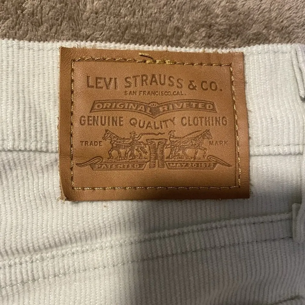 Levi’s Pants Womens Sz 29 Corduroy Premium Button Fly Wedgie Straight Mint Green - Image 4