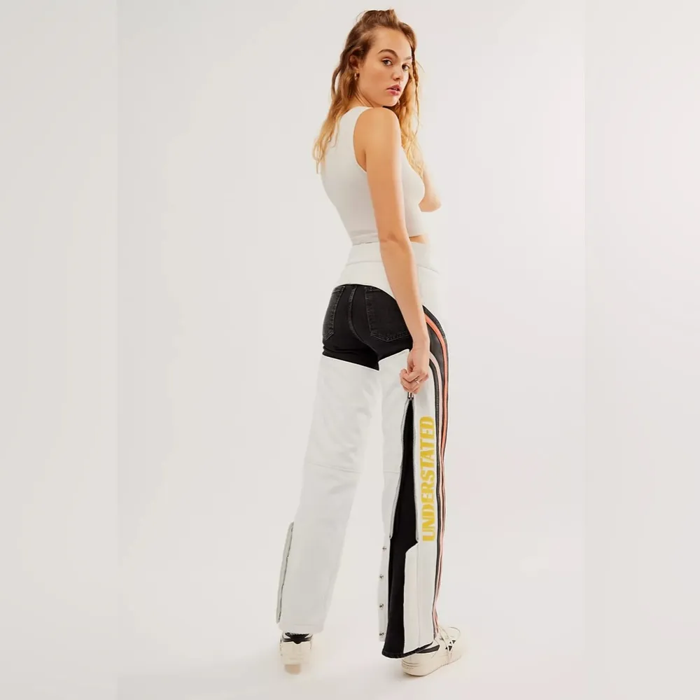 Free People X Understated Leather Vroom Chaps Motorsport Buckle Front Sz XS NWT - Image 2