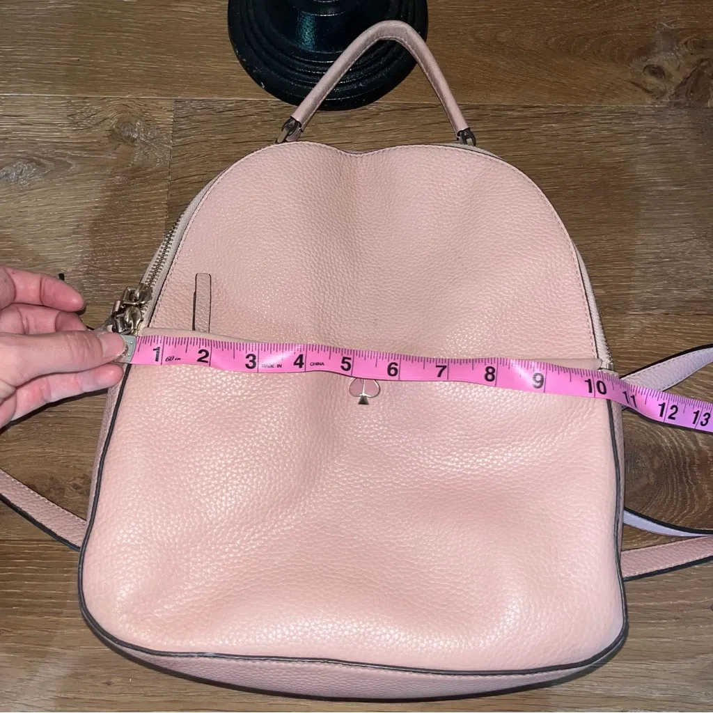 Kate Spade Polly Pebble Leather Dusty Blush Pink Backpack - Image 9