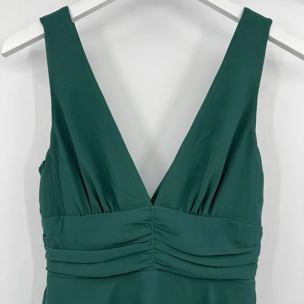 Lulus Celebration Time Emerald Green Sleeveless Tiered Midi‎ Dress Size XS - Image 4