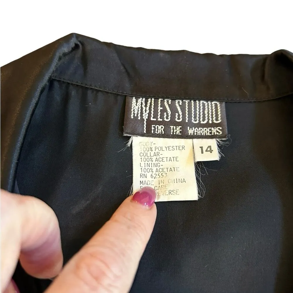 Rare Vintage Myles Studio For The Warrens Classic Elegant Black Dress - Image 15