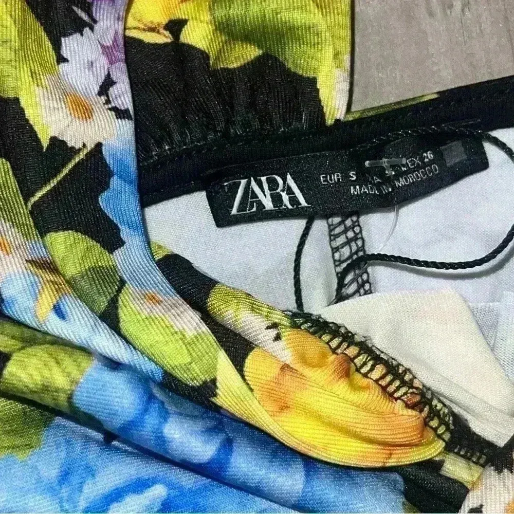 ZARA Floral Bodysuit Off the Shoulder,Twist Knot,Size Small,Women's,NWT - Image 4