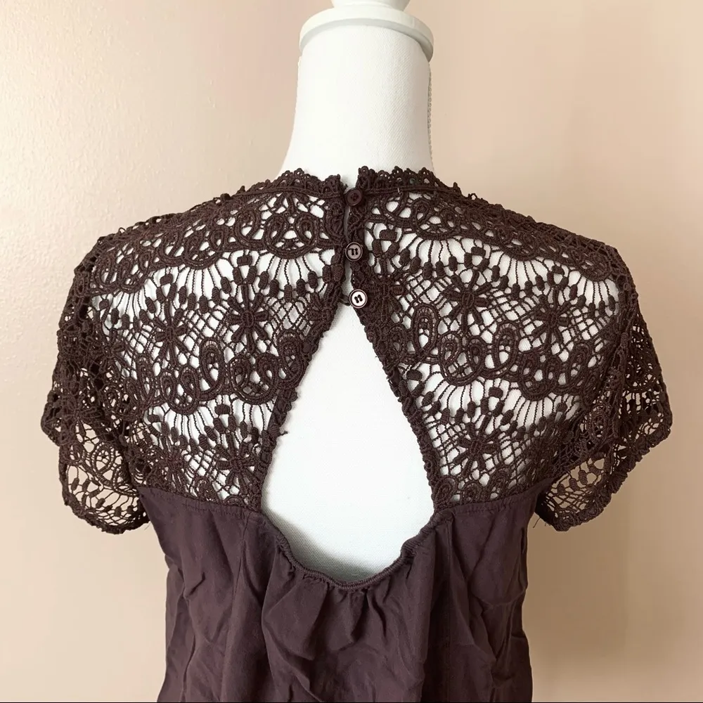 Maurices Dark Mauve Lace Women’s Blouse - Image 3