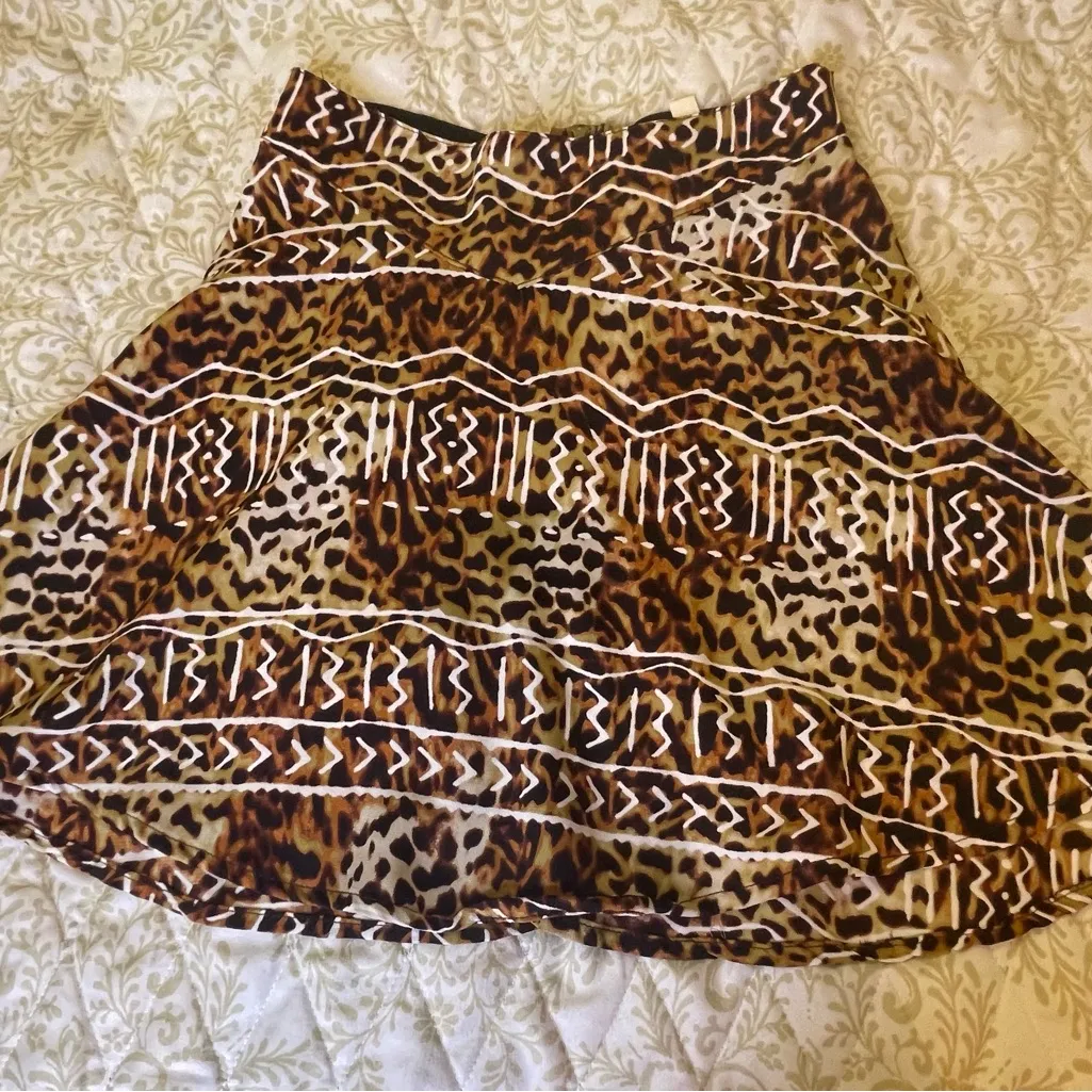 Silence + Noise Leopard Print Mini Skirt XS Urban Outfitters Animal Tribal Y2K - Image 2