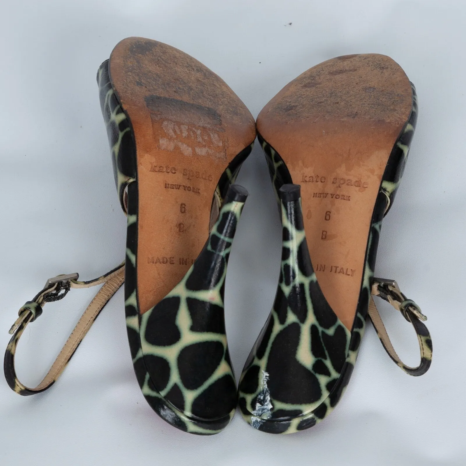 Kate Spade Womens Giraffe Print Slingback Shoes Size 6 Peep Toe Professional - Image 8