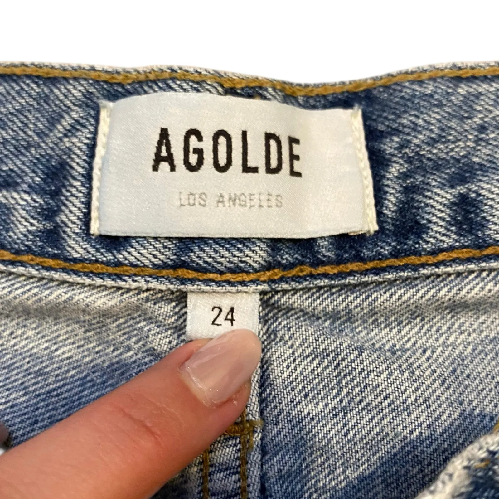 Agolde Criss Cross Arc Jeans High Rise Vintage Wash Size 24 - Image 9