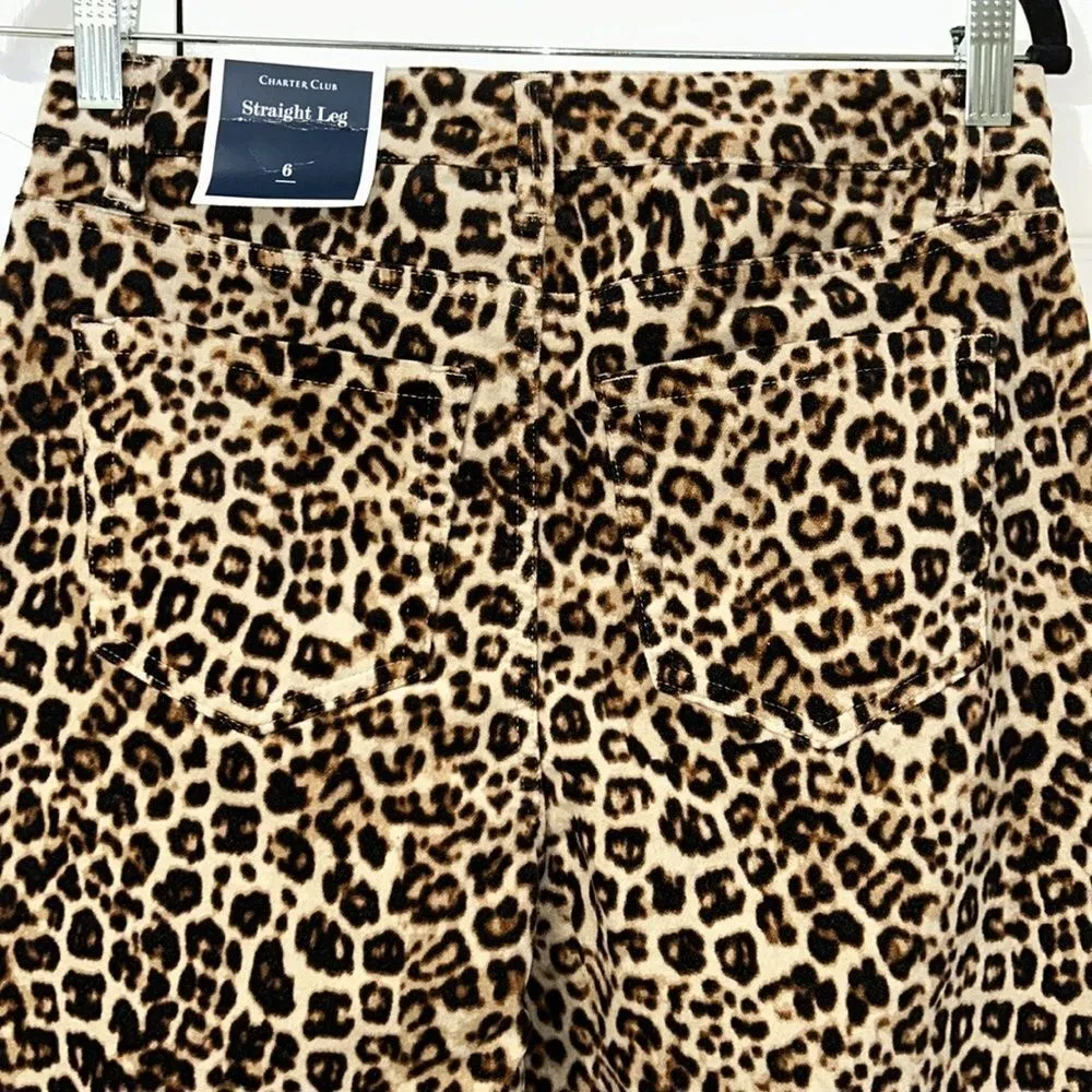 Charter Club Leopard Print Straight Leg Pants(Size 6) - Image 5
