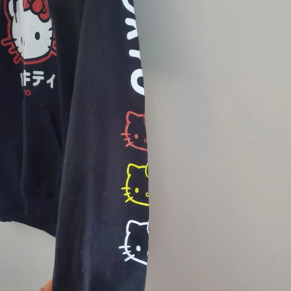 Hello Kitty Tokyo Kanji Women's Black Pullover Hoodie S - Image 4