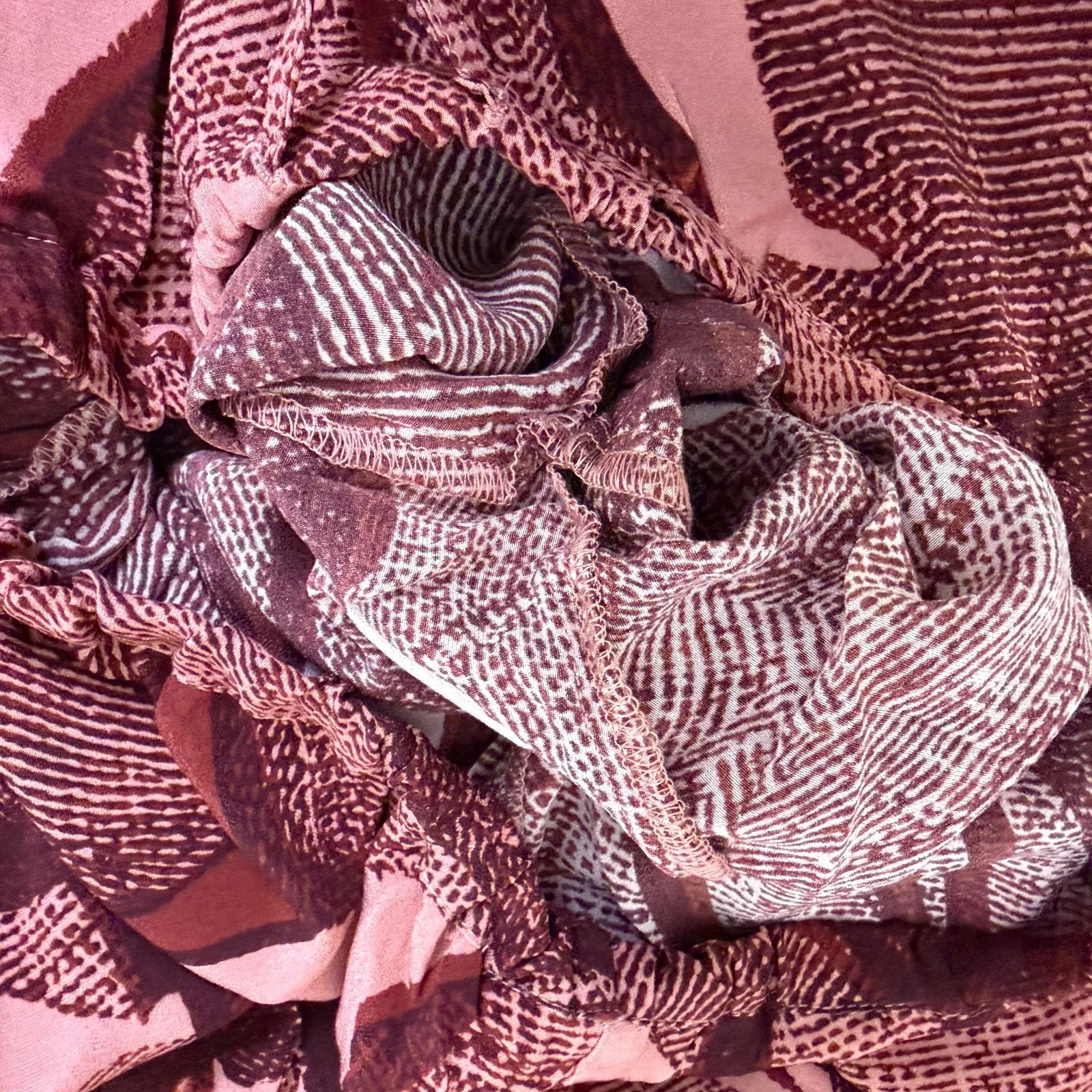 Poetry Wide Leg Pants Womens Size 8 Burgundy Pink Floral Elastic Resort Aloha - Image 9