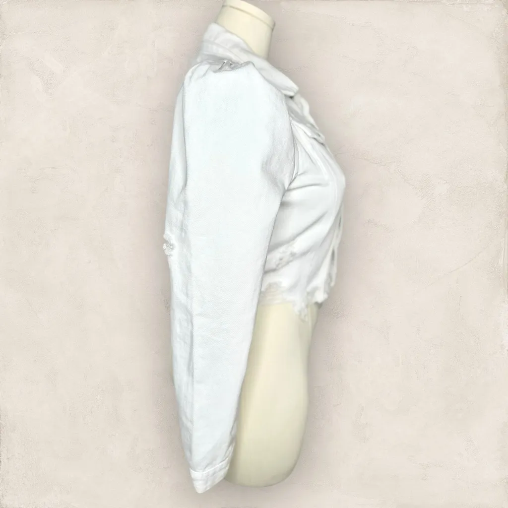 Vibrant Women's White Jean Jacket (936) - Image 4