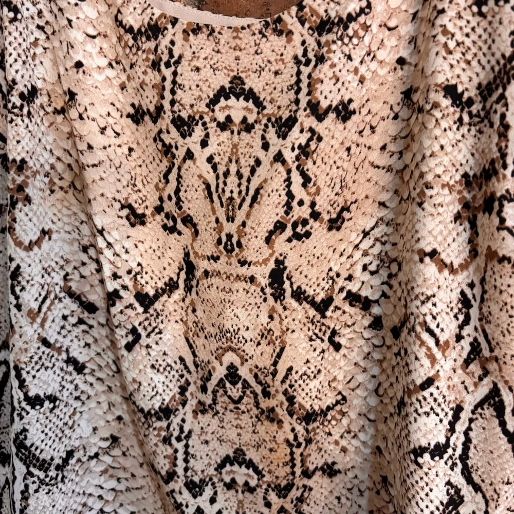 Rachel Zoe womens animal print lace trim cami tank top tan S - Image 2