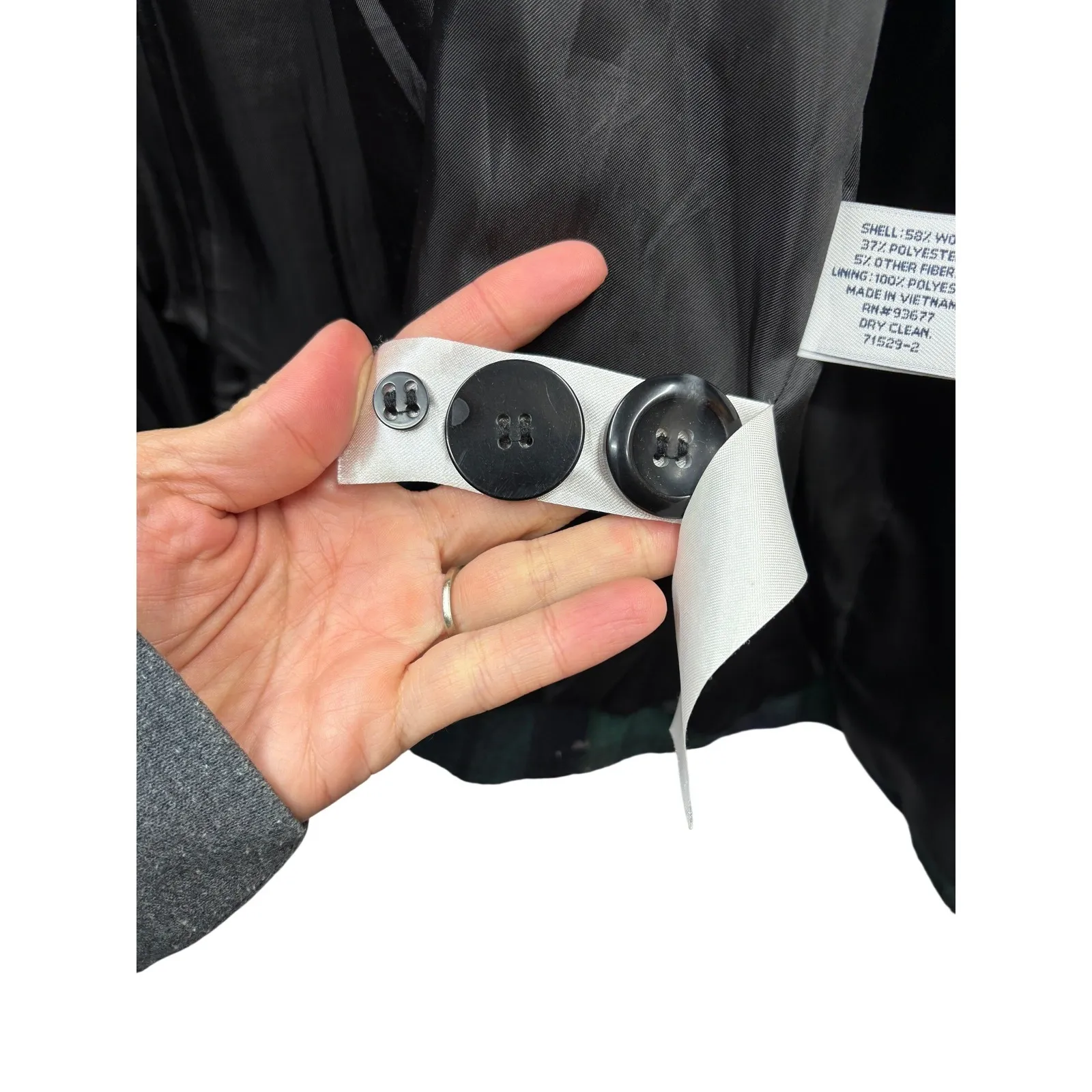 St. John's Bay Women's Plaid Peacoat Preppy Academia Y2K Wool Blend Outerwear S - Image 8