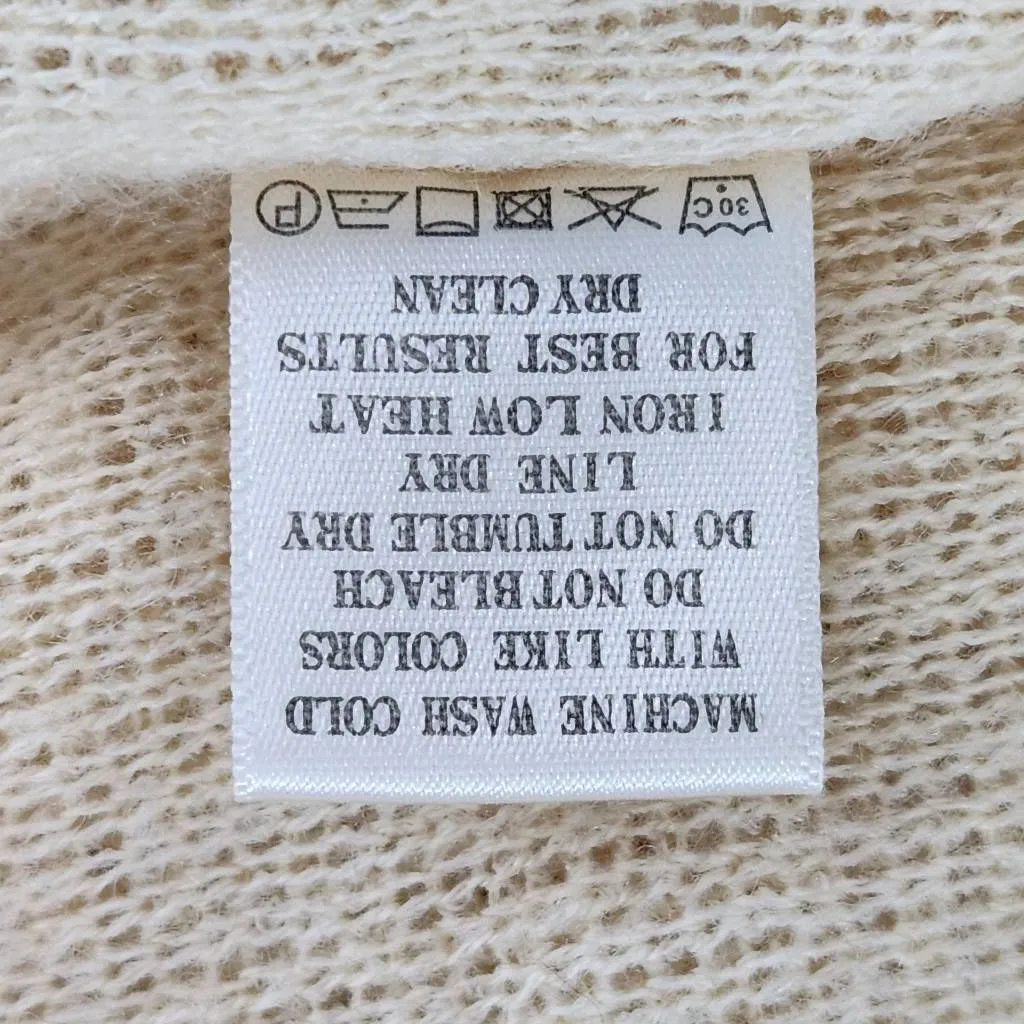 Butter Yellow Sweater with Textured Polka Dots Size Medium - Image 9