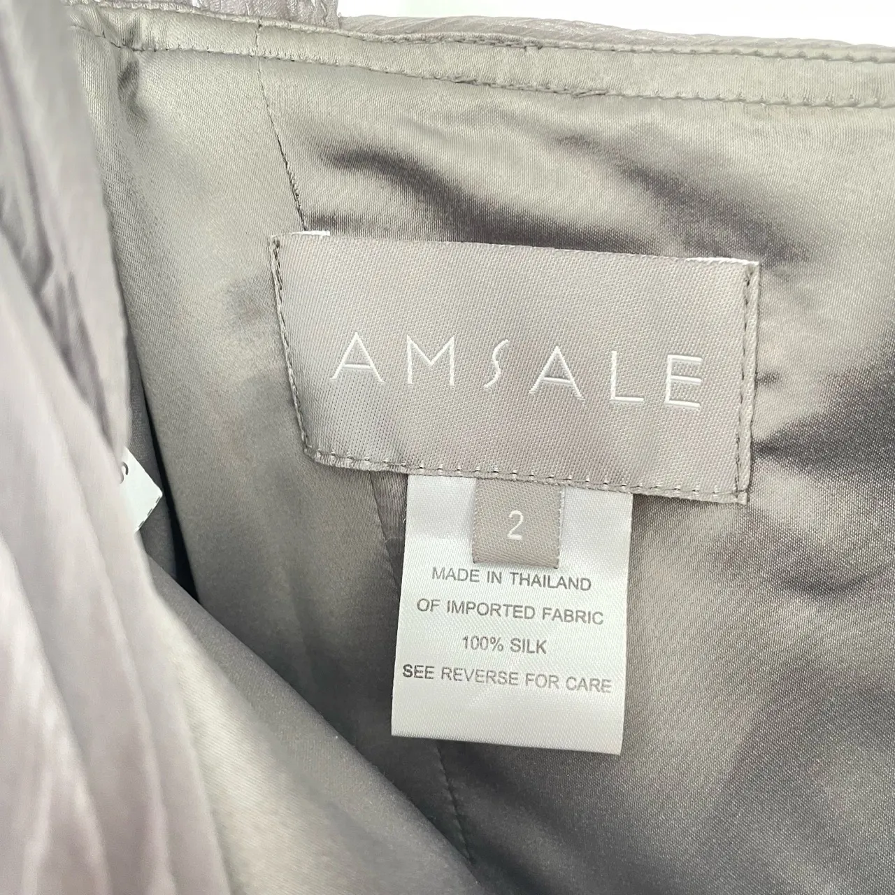 Amsale Women's Lavender Silk Pleated Empire Waist Elegant Maxi‎ Dress Size 2 Purple - Image 8